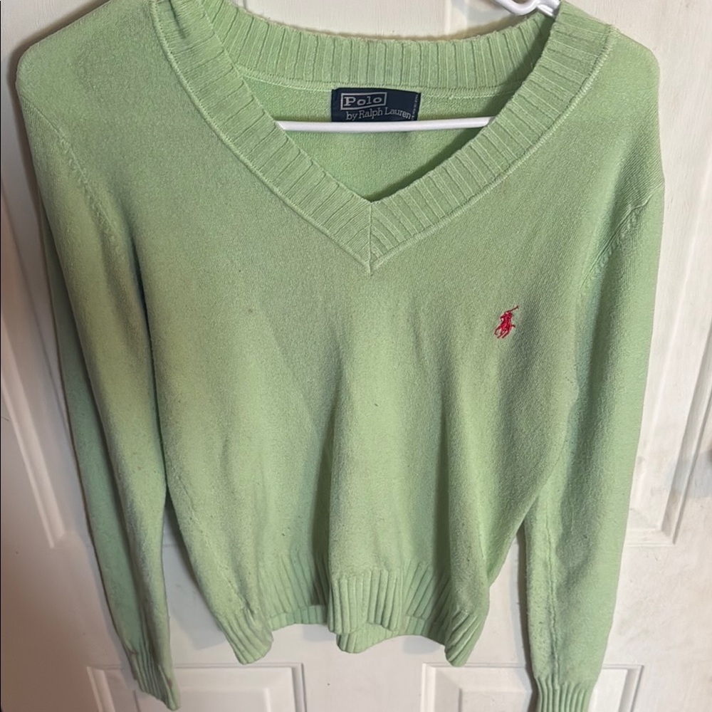 Vintage Polo by Ralph Lauren Women's Green Sweater 100% Cashmere